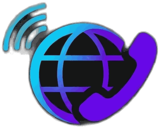phonex logo: a globe held by a telephone handset